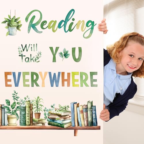 Greenery Inspirational Reading Wall Decals - 2Pcs Large Stickers