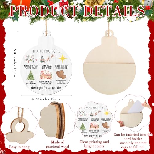 20 Pcs Christmas Card Holder Ornaments for Office & Employee Gifts