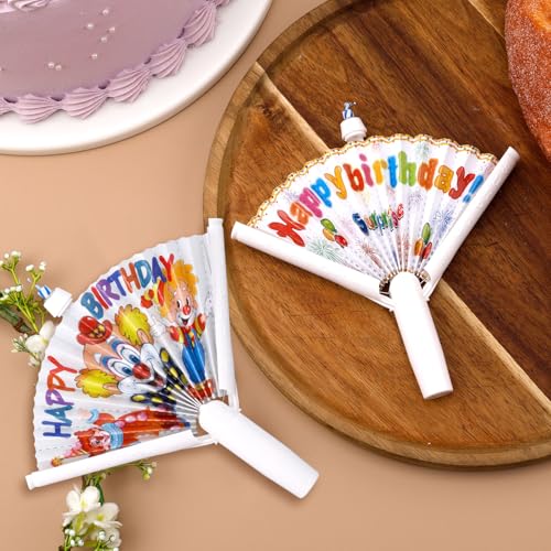 Gosknor Pop Up Clown Birthday Candles 2Pcs Novelty Fan Cake Decor