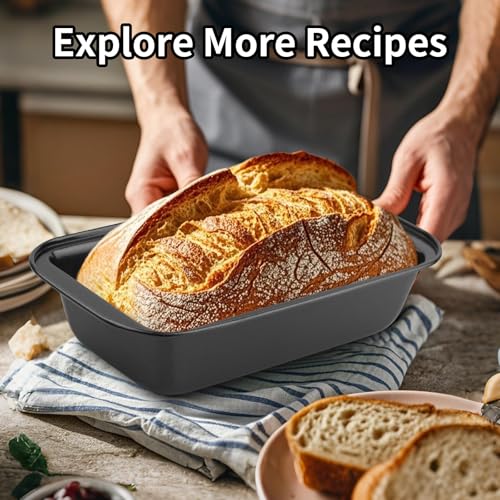 Novery 2-Piece 8" x 4" Non-Stick Carbon Steel Loaf Bread Baking Pans