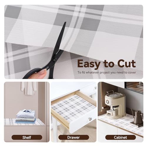 Non-Slip Drawer Shelf Liner 12" x 118" - Gray Waterproof Mat