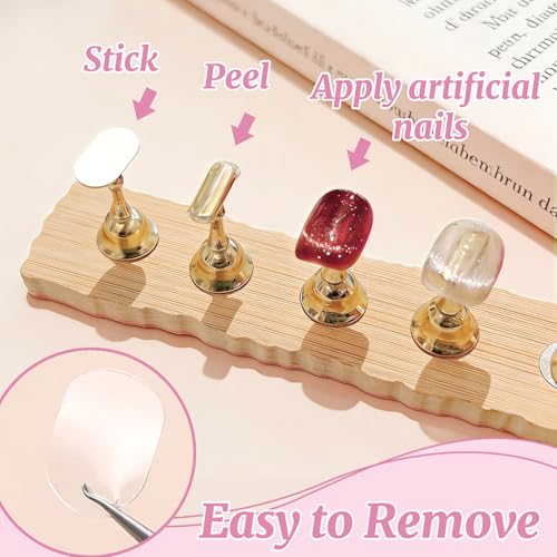 Fzuee 600PCS Double Sided Nail Adhesive Tabs Clear Residue-Free Press On Nails