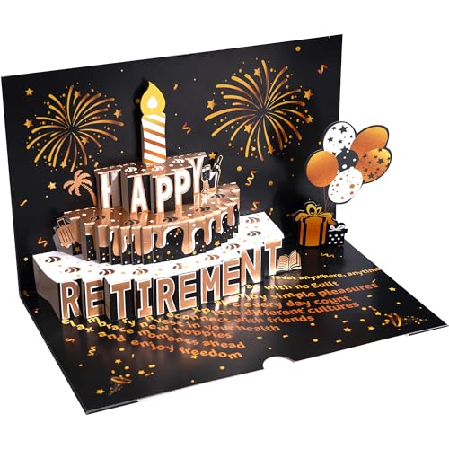 Airpark Black 3D Pop Up Retirement Card - Unique Greeting for Men & Women