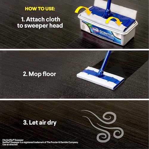 Clorox Scentiva Wet Mopping Cloths, Coconut & Waterlily, 24 Refills