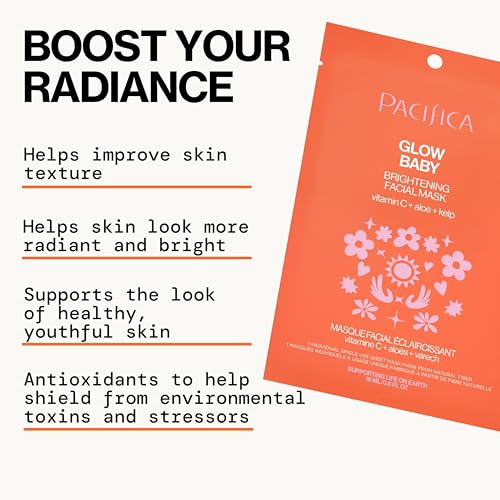 Pacifica Glow Baby Brightening Sheet Face Mask with Vitamin C & Aloe