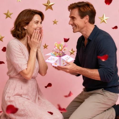 Colorful 3D Anniversary Pop-Up Card with Heart & Butterfly