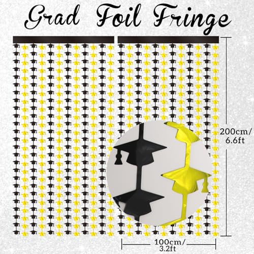 Metallic Foil Curtain Backdrop for Graduation Party - 2 Pack