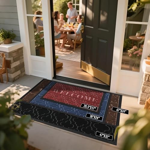 Yimobra Welcome Door Mat - 29.5x17in Non-Slip, Dirt Trapping Design