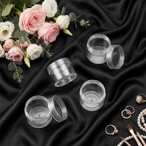 Exclaith 4PCS 20ml Clear Plastic Travel Jars with Spatulas - Leak-Proof Mini Cosmetic Containers
