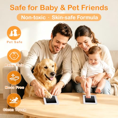 Nabance Inkless Paw Print Kit for Dogs & Cats, 2 Pack - Black Medium