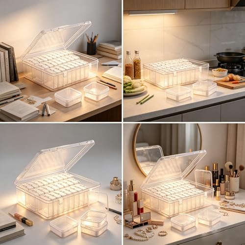 Moritic 30-Piece Clear Plastic Jewelry Organizer Cases, 2.17 x 2.17 inch