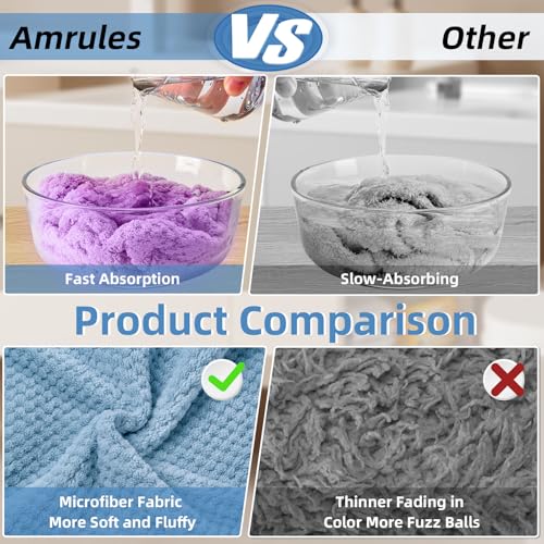 Amrules Hair Towel Wraps - 4 Pack Quick-Dry Turbans for All Hair Types