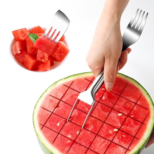 2-in-1 Stainless Steel Watermelon Cutter & Fork Tool