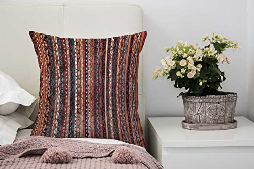 Nphuriy Vintage Turkish Pillow Cover 16x16 Inch - Double Sided Cotton Linen