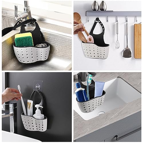 Adjustable Kitchen Sink Caddy Sponge Holder - 1 pc Beige