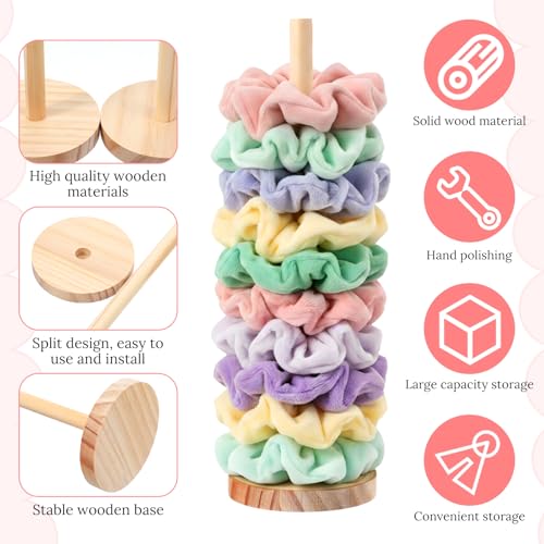 2-Pack Scrunchie Holder Stand - Hair Tie Organizer for 20 Ties