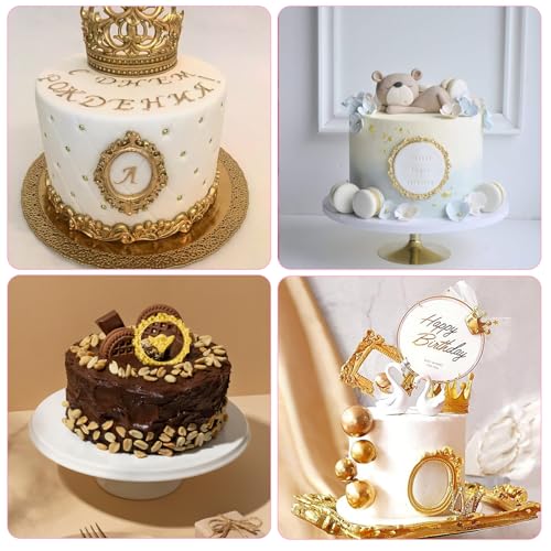 JJUNW 4 Pcs Baroque Photo Frame Silicone Molds for Cake Decoration
