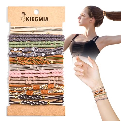 KIEGMIA Boho Hair Ties 20 PCS - No Damage Elastic Ponytail Holders