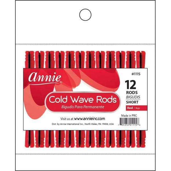 Annie Cold Wave Rods Short Red 12-Count Hair Perm Rods