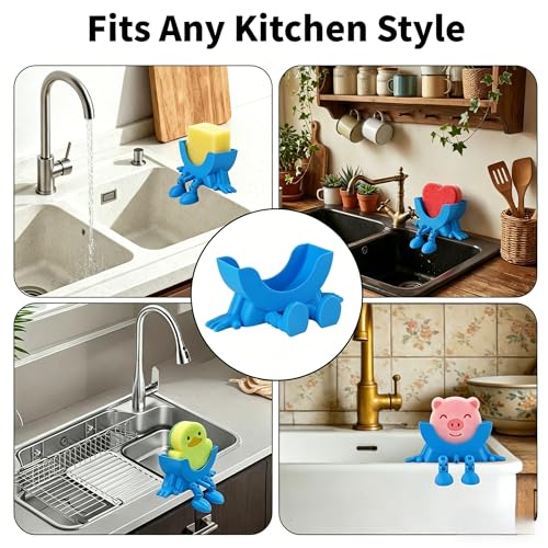 Cute Drainable Sponge Holder for Kitchen Sink - Smiley Design