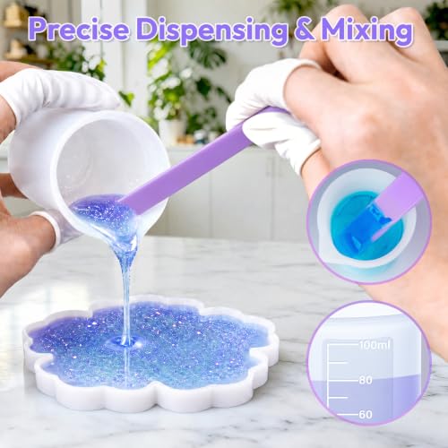 HeyClear Silicone Measuring Cup Kit for Epoxy Resin - 250ml & 100ml Set