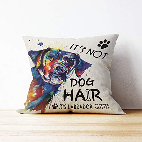 Labrador Retriever Pillow Cover 18x18 - Black Linen Cushion