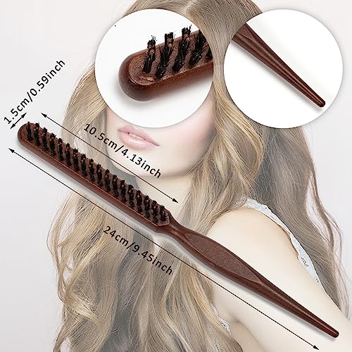Cseece 2 Pack Boar Bristle Hair Brush for Slicking Back & Styling