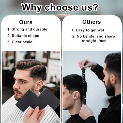 Lasuroa Barber Enhancement Card W Shape Hairline Shaping Tool with Measurement