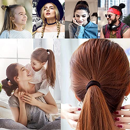 YANRONG 120PCS Cotton Hair Ties Seamless Elastic Ponytail Holders for Thick Hair