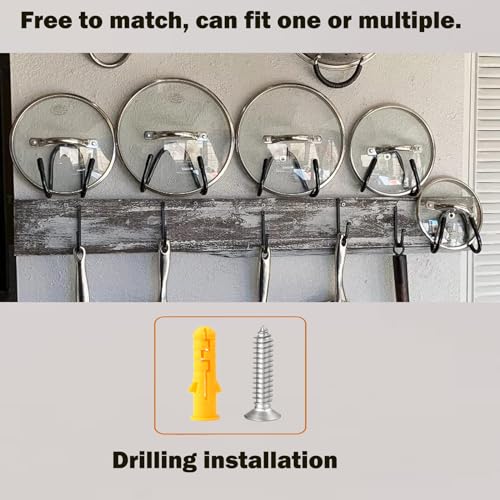 Pot Lid Organizer Rack - Wall & Cabinet Mount, Rustproof, Space Saver