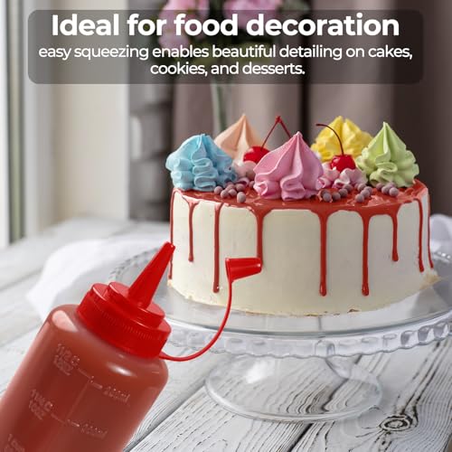 12 oz Condiment Squeeze Bottles - 3 Pack, Leakproof & BPA-Free
