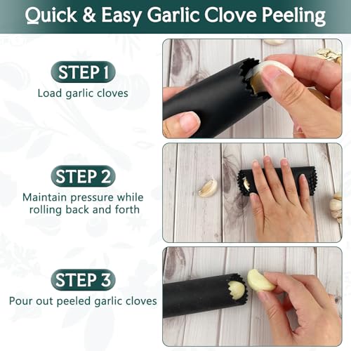 YOLCAR Silicone Garlic Peeler Tube - 2 Pack, Food-Safe, Easy Clean
