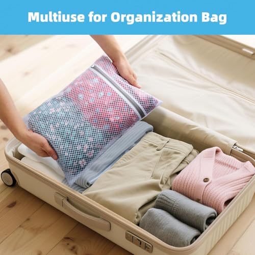 Tocode Honeycomb Mesh Laundry Bags - 12x16 Inch Medium Wash Bags (6 Pack)