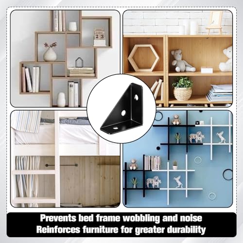 10PCS Black Triangle Corner Brackets for Shelving and Furniture