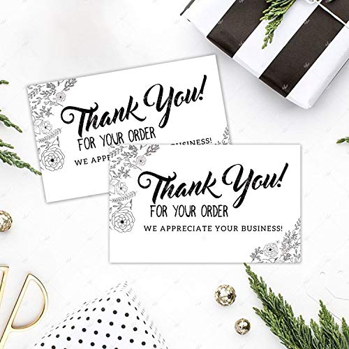 50 Premium Thank You for Your Order Cards - 3.5 x 2 Inches