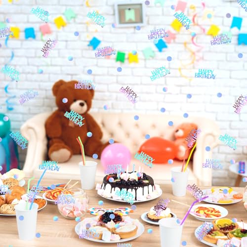 MARFOREVER Iridescent Happy Birthday Confetti - Birthday Party Decorations