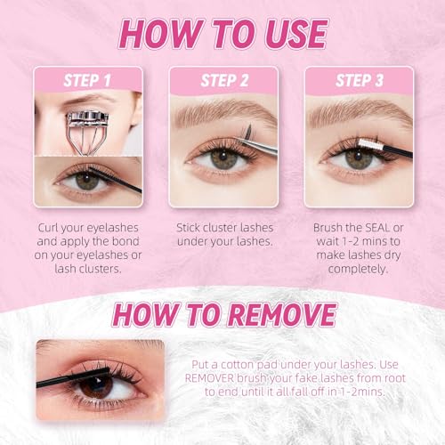 FADLASH Wispy Cluster Lashes - 3D DIY Reusable Eyelash Extensions Mix 10-16mm