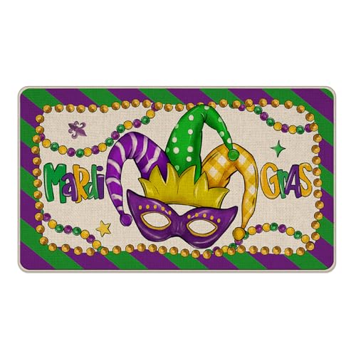 Mardi Gras Decorative Door Mat - Non-Slip Entryway Rug