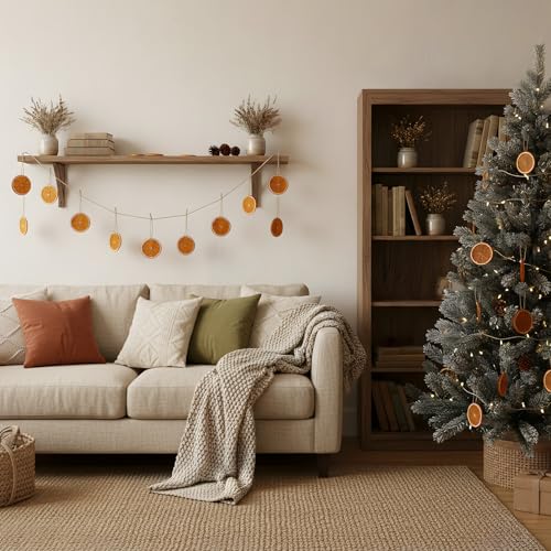 30pcs Natural Dried Orange Slices with Twine Strings for Crafts