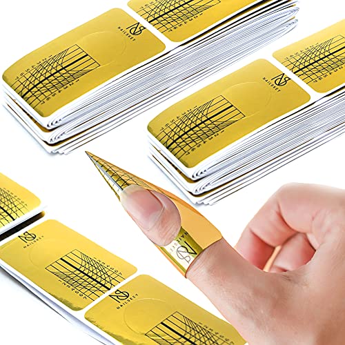Nailskey Nail Forms for Gel Builder 200 Pcs Self Adhesive Extension Stickers