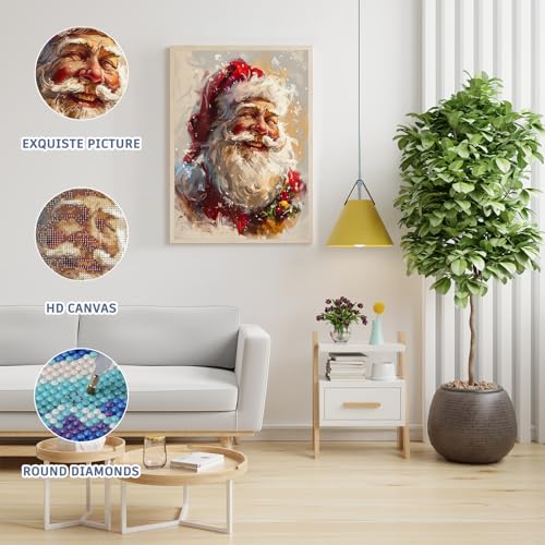 Christmas Diamond Painting Kit - Santa Claus Full Drill Crystal Art 30x40cm - Variation of THIS listing
