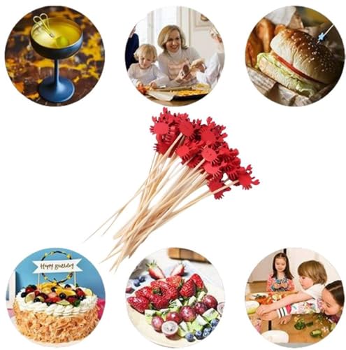 Mini Crabs Cocktail Picks - 100 Natural Bamboo Toothpicks