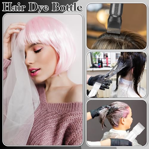 ProSuites 2 Pack 6 oz Root Comb Applicator Bottle for Hair Oil & Dye