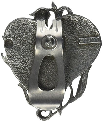 Cathedral Art Pewter Heart Visor Clip - Never Drive Faster