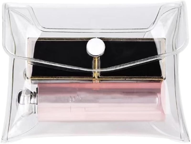 Clear PVC Mini Makeup Bag with Snap Closure for Travel