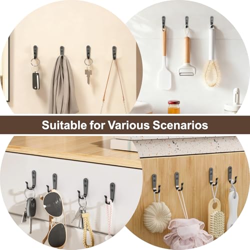 Heavy Duty Black Metal Towel Hooks for Bathroom - 20 Pack