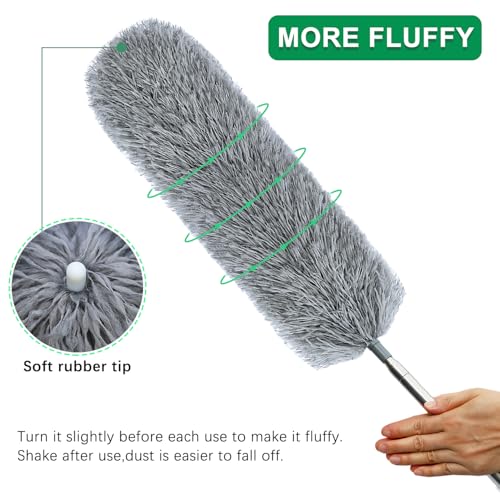 100-Inch Telescopic Microfiber Duster Set for High Cleaning