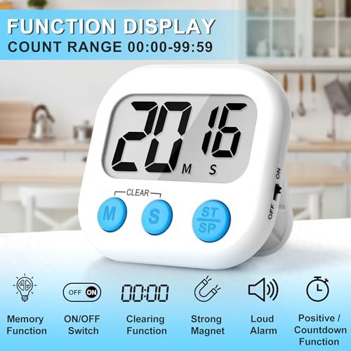 ZILLEEN Digital Classroom Timer for Kids - 2 Pack Black & White
