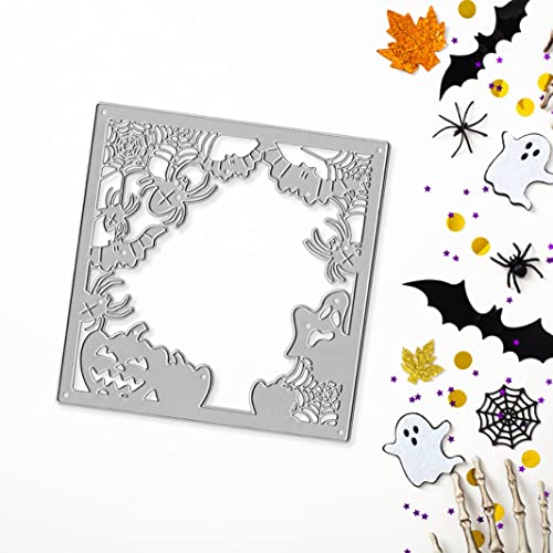 Halloween Frame Metal Cutting Dies Pumpkin Ghost Spider Bat Stencils