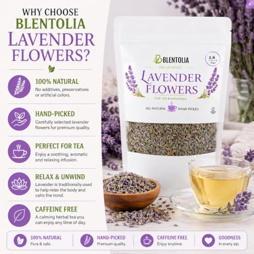 Premium Culinary Lavender Buds - 1.76 oz Natural Dried Flowers for Tea Baking & Aromatherapy